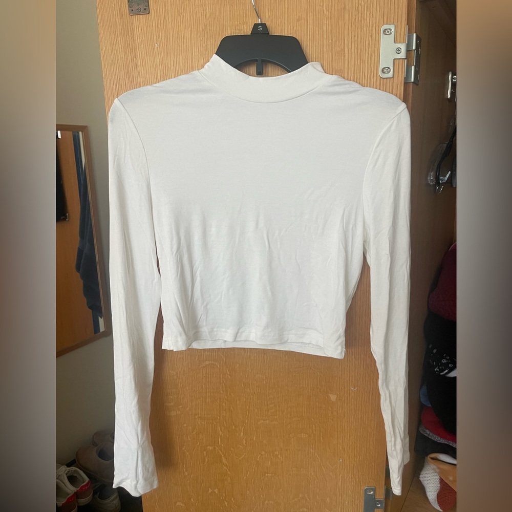 Shein White Mockneck Cropped Undershirt